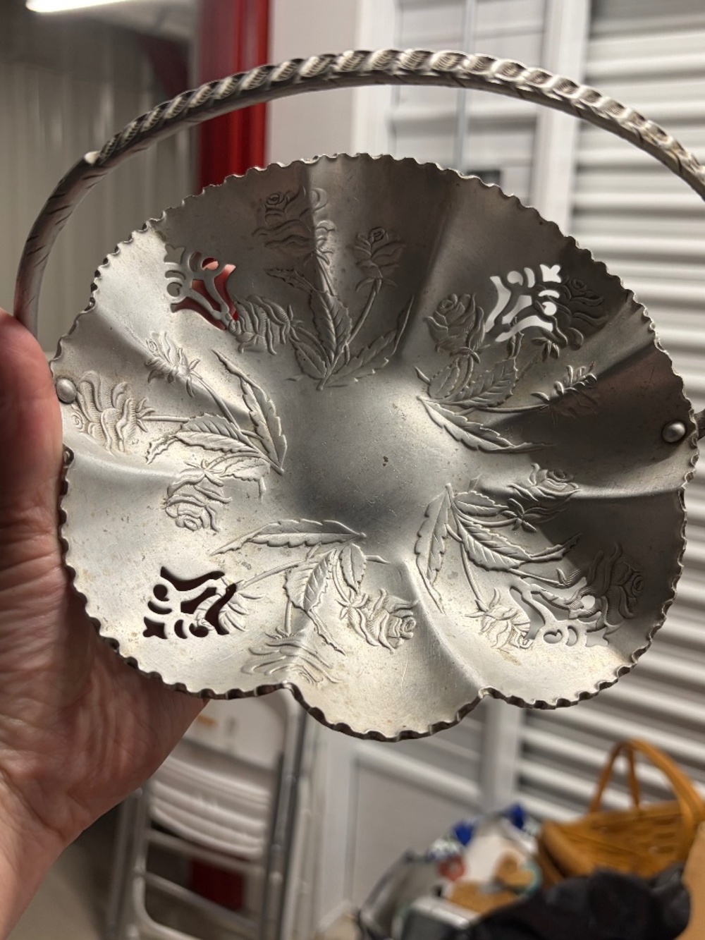 Vintage aluminum basket